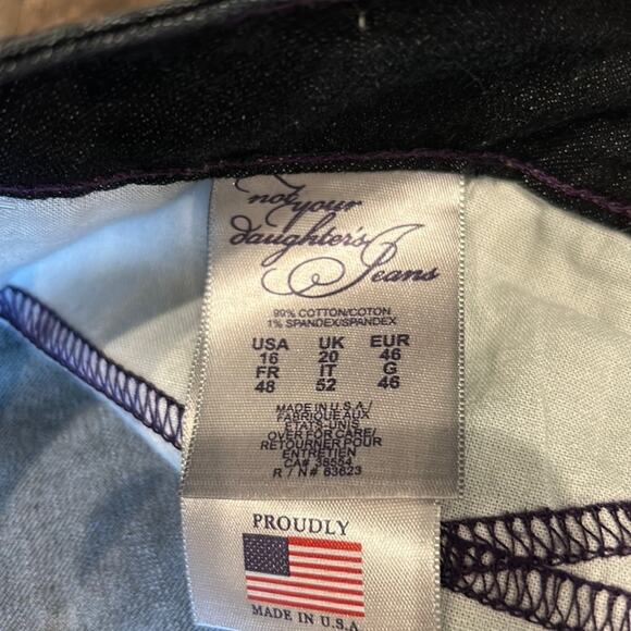 NYDJ Straight Jeans Lift x Tuck Technology Dark Denim Size 16 - Picture 7 of 7